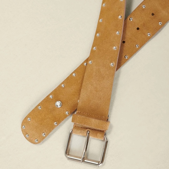 Maje Studded Suede Leather Belt (Women's S) - Picture 3 of 7